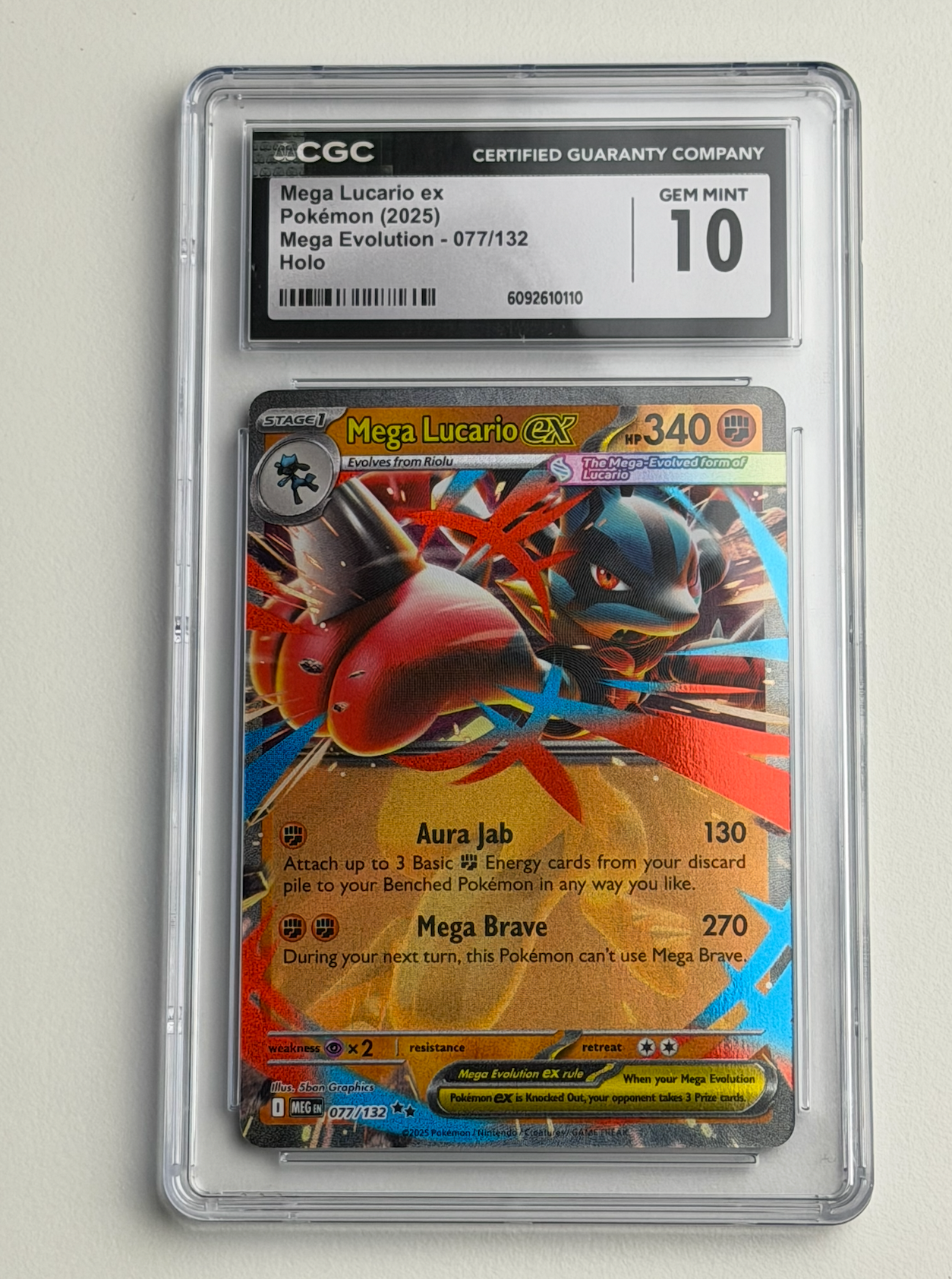 Lucario EX 077/132 CGC Gem Mint 10