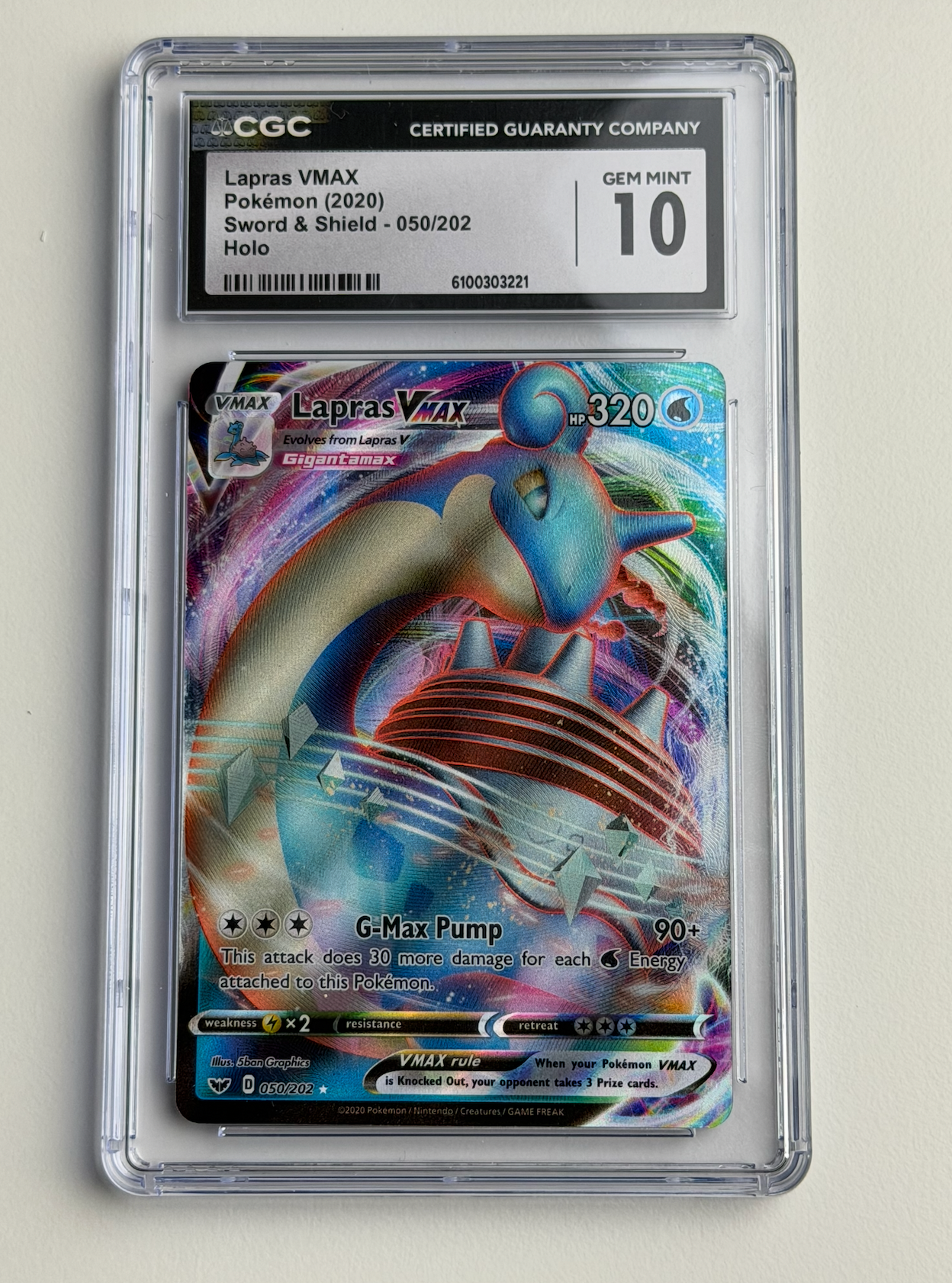 Lapras VMAX 050/202 CGC Gem Mint 10